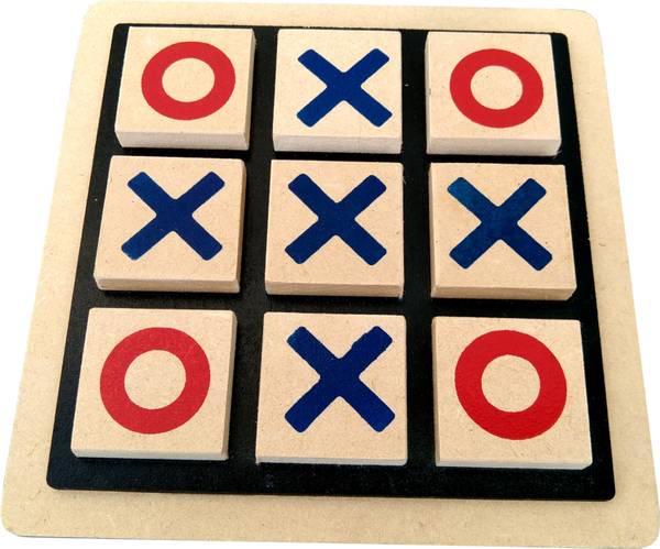 GYANOTOY Wooden Tic Tac Toe Strategy & War Games Board Game