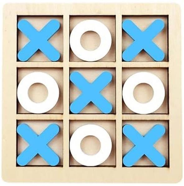 Gift Collection Premium Quality Wooden Tic Tac Toe Mind Challenging Cross & Zero Board Game Strategy & War Board Game