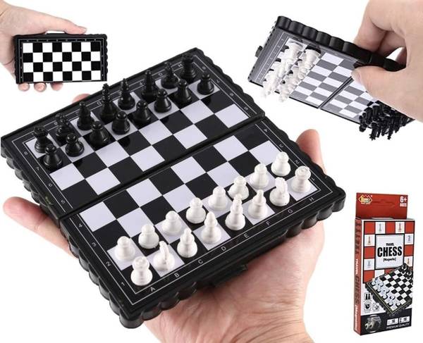 PAPASpace Mini Magnetic Chess Set, Folding Chess Board Set Educational Board Games