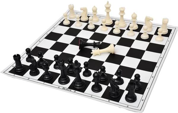 AARGKRAFT 17'' Inches Tournament Vinyl Foldable Chess Set (Fide Standards) 43.18 cm Chess Board