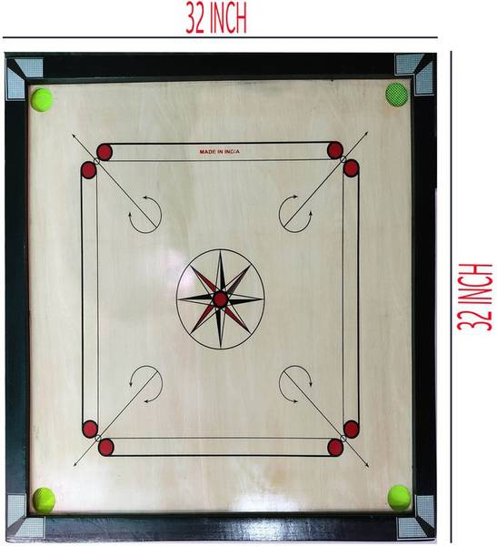 MR8 apt 32 inch full size carrom [ powder + coin + striker] 80 cm Carrom Board