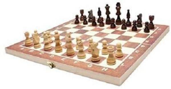 mayank & company New Folding Chess Board, Educational Travel Chess Set with Wooden Chess Coins Party & Fun Board Game