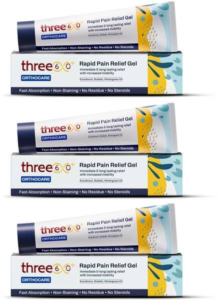 three60+ Rapid Pain Relief Pack of 3 Gel