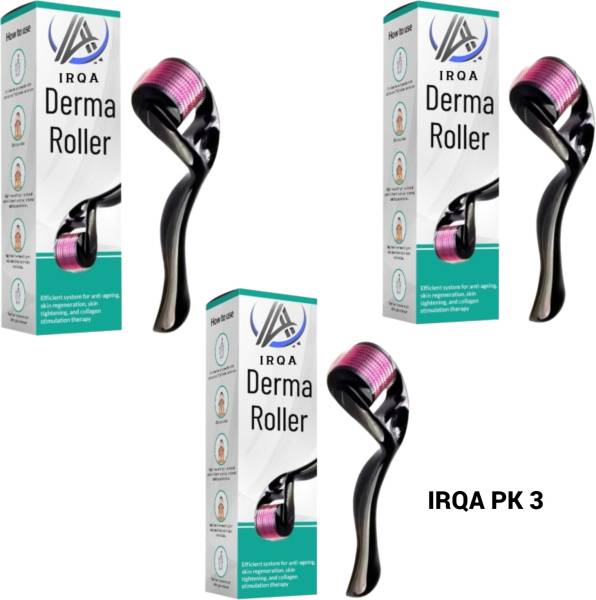 irqa Set of 3 Derma roller 1mm for hair & beard growth, Remove Dark Circle & Pimple 3