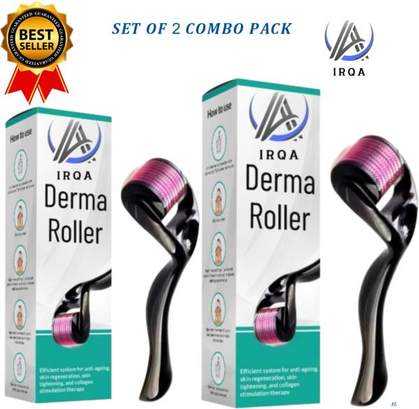 irqa Set of 2 Derma roller for hair & beard growth 0.5mm, Remove Dark Circle Also