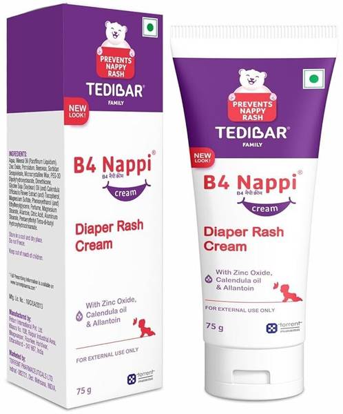 B4 Nappi Diaper Rash Cream for baby Dermat Tested from Tedibar Family - By Torrent Pharma