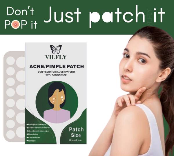 VILFLY Acne Pimple Patch with 100% Hydrocolloid, Pimple/Acne Absorbing patch