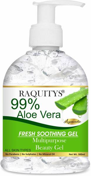 RAQUITYS 100% Pure Aloe Vera Gel for glowing Face, Skin & Hair (300 g) (300 g)