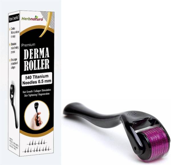 HERBNATURO Roller Hair Regrowth & Beard Growth 0.5mm 540 Titanium Micro Needles system
