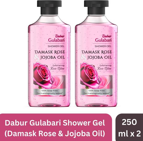 Dabur Gulabari Body Wash Shower Gel (Combo Pack) - Damask Rose & Jojoba Oil | 100% Soap free
