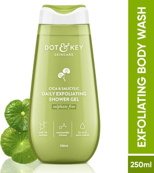 Dot & Key Cica & Salicylic Exfoliating Shower Gel, Reduces Body Acne, Paraben Free