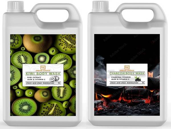 DREAM CHOICE KIWI & CHARCOAL Moisturizing Shower Gel - 10 L