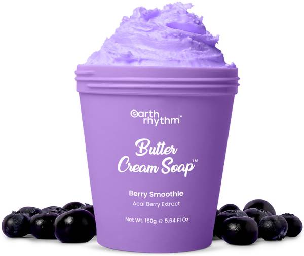 Earth Rhythm Berry Smoothie Butter Cream Soap with Shea Butter, Acai Berry