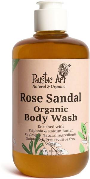 RUSTIC ART Rose Sandal Organic Body Wash