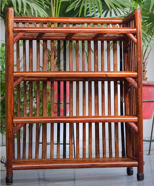 ZAANCREATION Wooden,Rack Book Shelf Office,Study Bamboo Multipurpose Rack Solid Wood Open Book Shelf