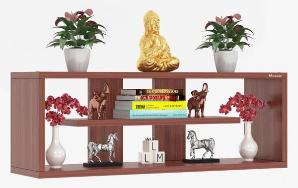 mahaakaay Wall Mounted Book Shelf, Wall Shelf for Photo | Engineered Wood Open Book Shelf