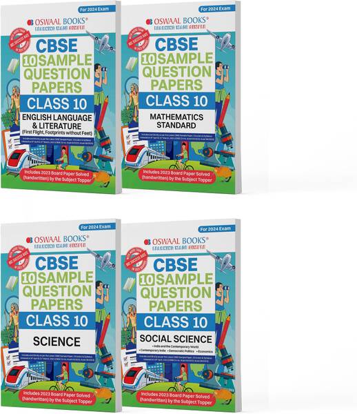 Oswaal CBSE Sample Question Papers Class 10 English, Science, Social Science & Maths Standard (Set of 4 Books) (For Board Exams 2024) | 2023-24
