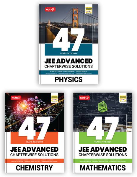 MTG 47 Years JEE Advanced (1978-2023) Chapter-wise Previous Years Solved Question Papers Physics, Chemistry & Mathematics | JEE Advanced PYQ For 2025 ...