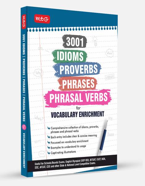 MTG 3001 Idioms, Proverbs, Phrases & Phrasal Verbs For English Vocabulary Enrichment | Useful For Olympiad, Board Exam, BITSAT, CUET, NDA, SSC, CDS an...