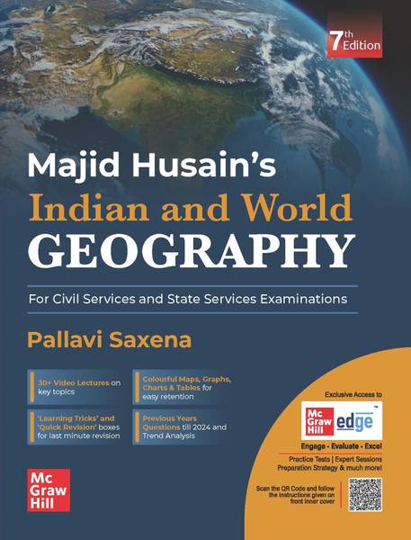 Indian and World Geography (English) for UPSC CSE 2025 by Majid Husain and Pallavi Saxena | 7th edition (latest) | Civil Services Exam - Prelims, Main...