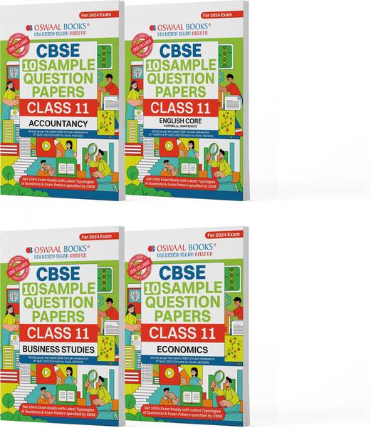 Oswaal CBSE Sample Question Papers Accountancy, English Core, Business Studies & Economics Class 11 (Set of 4 Books) (For 2024 Exams ) | 2023-24