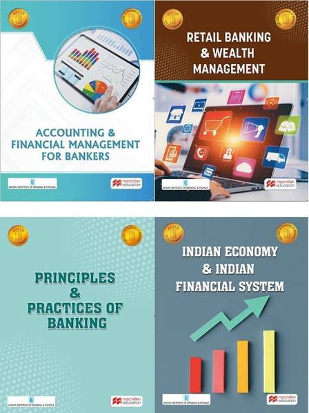 JAIIB - IIBF - New 2024-25 Syllabus - Set of 4 Books by Macmillan - PPB + Accounting & Finance + Retail Banking + Indian Economy & Indian Financial Sy...