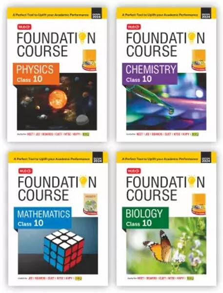 MTG Foundation Course Class 10 Physics, Chemistry, Mathematics & Biology Book (Set of 4) For IIT JEE, NEET, NSO Olympiad, NTSE, NVS, KVPY & Boards Exa...