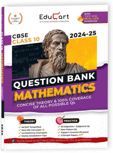 Educart CBSE Class 10 MATHEMATICS One Shot Question Bank 2024-25 (Updated for 2025 Exam) Mansi Sharma Book - Class 10 Question Bank 2025