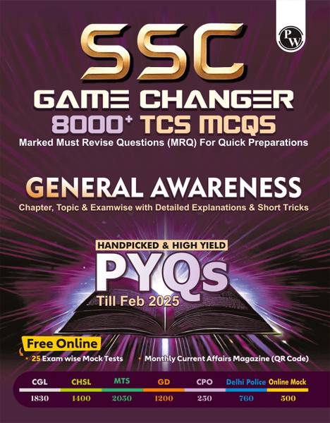 PW SSC Game Changer General Awareness PYQ 8000+ TCS MCQ For 2025 SSC Exams