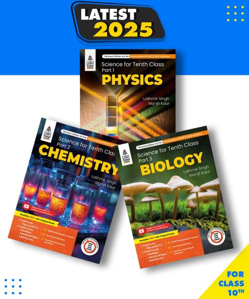 Combo Pack: Lakhmir Singh Class 10 Science Physics, Chemistry, Biology -2025-2026 Examination Paperback, Lakhmir Singh, Manjit kaur|New Latest Edition...