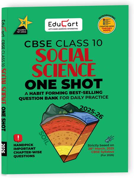 Educart One-shot Social Science CBSE Class 10 Question Bank 2025-26 on new Syllabus 2026 (Strictly for Boards Exam)
