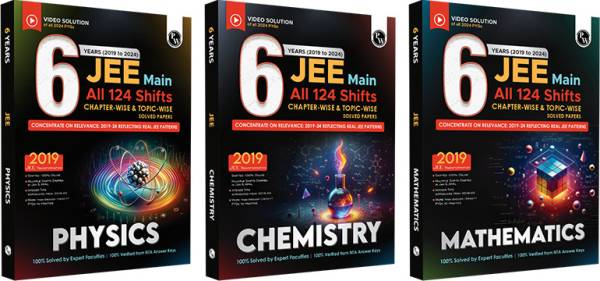 PW JEE Main 6 Years (2019-2024) Physics, Chemistry, Mathematics Set of 3 Books All Shifts Online Previous Years Solved Papers Chapterwise and Topicwis...
