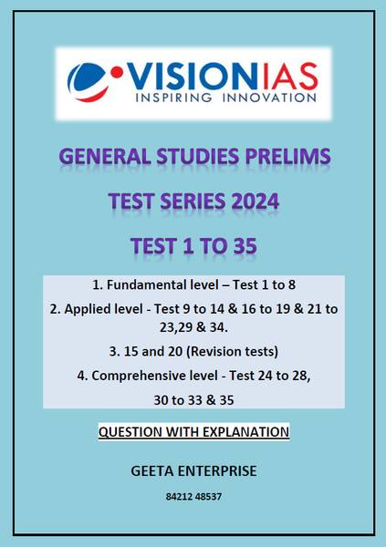 Vision IAS UPSC prelims test series 2024 | Test 1 To 35 With Solutions | 25 Subject-wise Test + 10 Full length Test - Vision Ias upsc test series