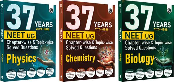 PW 37 Years NEET Previous Year Solved Question Papers Physics, Chemistry and Biology Combo Set of 3 Books PYQs Chapterwise Topicwise Solutions For NEE...