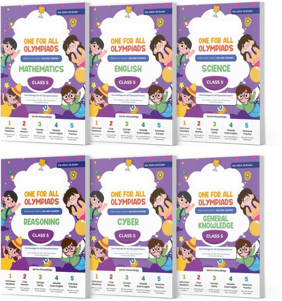 Oswaal One For All Olympiad Previous Years' Solved Papers Class 5 (Set of 6 Books) Maths, English, Science, Reasoning, Cyber & General Knowledge (For ...