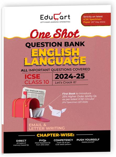 Educart ICSE Class 10 English Language One Shot Question Bank 2025 for 2024-25 Exam