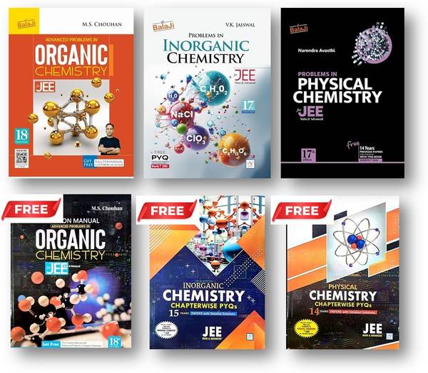 Advanced Problems in Organic Chemistry(MS Chouhan) + Physical Chemistry (N Avasthi) + Inorganic Chemistry (VK Jaiswal)-For JEE Mains & Advanced - Comb...