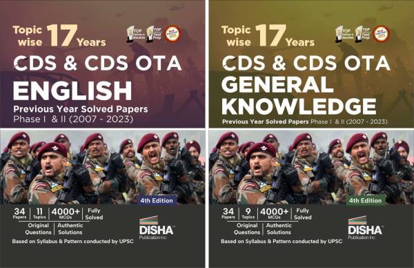 Combo (set of 2 Books) 17 Topic-wise CDS OTA English & General Knowledge Previous Year Solved Papers (2007 - 2023) Phase I & II - 7th Edition | Combin...