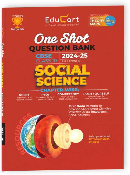 Educart CBSE Class 10 SOCIAL SCIENCE One Shot Question Bank 2024-25 (Updated for 2025 Exam)