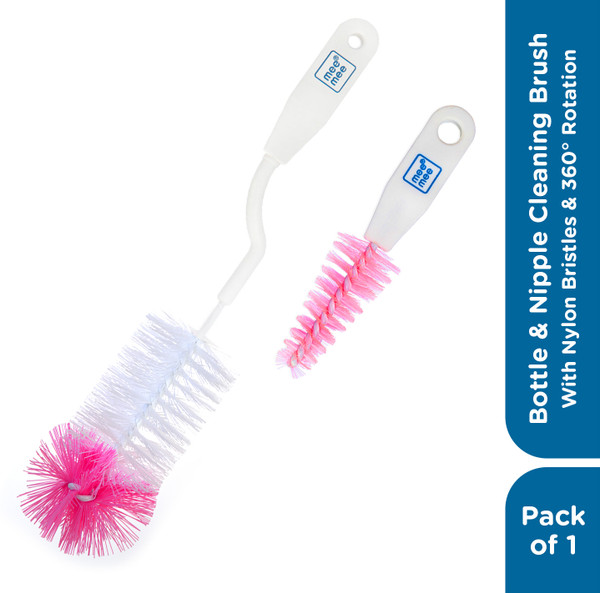 MeeMee Bottle and Nipple Cleaning Brush (Pink)