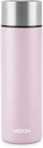 MILTON Glide 1000 Stainless Steel Single Walled Water Bottle, Light Pink, Leakproof 1000 ml Bottle
