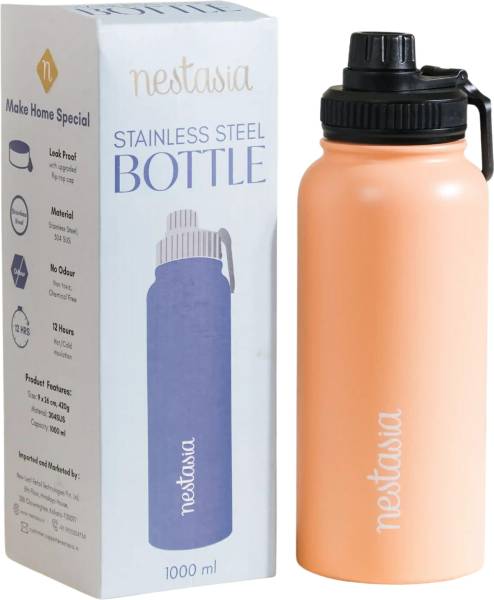 Nestasia Stainless Steel Insulated Water Bottle, Vacuum Double-Walled, Rust-Resistant 1000 ml Bottle