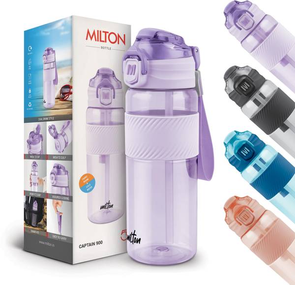 MILTON Captain 900 Unbreakable Water Bottle 850 ml  Sip Plus Gulp, Hand Strap, Purple 850 ml Sipper
