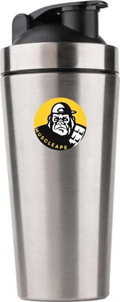 Muscleape Stainless Steel Shaker Bottles For Gym (Silver) 100% Leakproof Guarantee. 750 ml Shaker