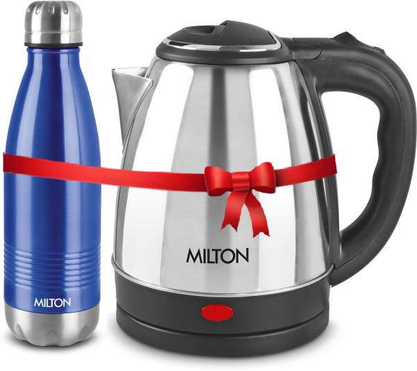 MILTON Combo Go Electro Kettle 1.2ltr and Duo Dlx 750 Thermosteel Bottle 700 ml Flask