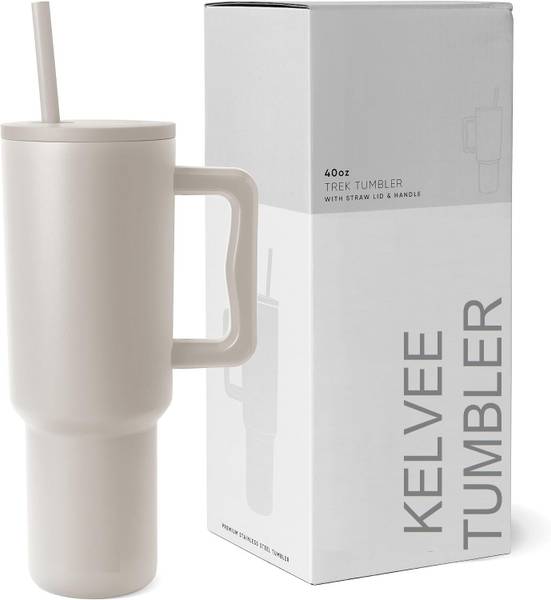 KPTON 1200ML Stainless Steel Tumbler with Handle, Lid & 1 Straw 1200 ml Sipper