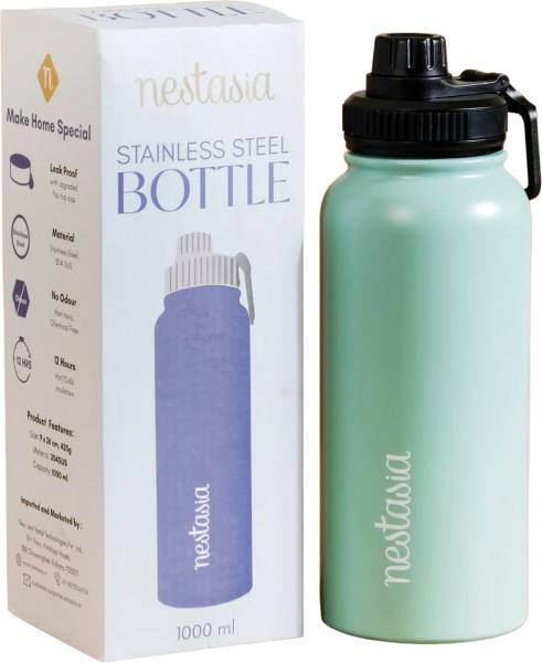 Nestasia Stainless Steel Insulated Water Bottle, Vacuum Double-Walled, Rust-Resistant 1000 ml Bottle