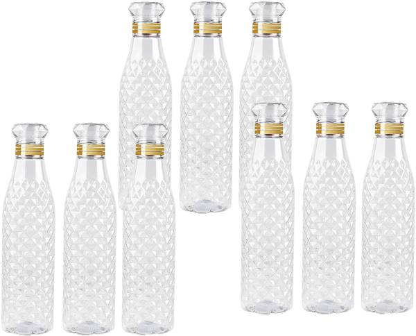 JLR Enterprise Plastic Fridge Water Bottle Set Of 12 Crystal Diamond Texture Design 1000 ml Bottle