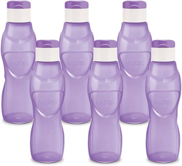 MILTON Ace Flip Plastic Water Bottle Set of 6, Purple 1000 ml Bottle