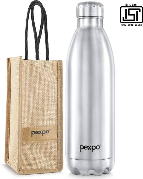 pexpo Electro 2000, Hot & Cold thermosteel Water Bottle with Jute-bag, Leakproof 2000 ml Flask